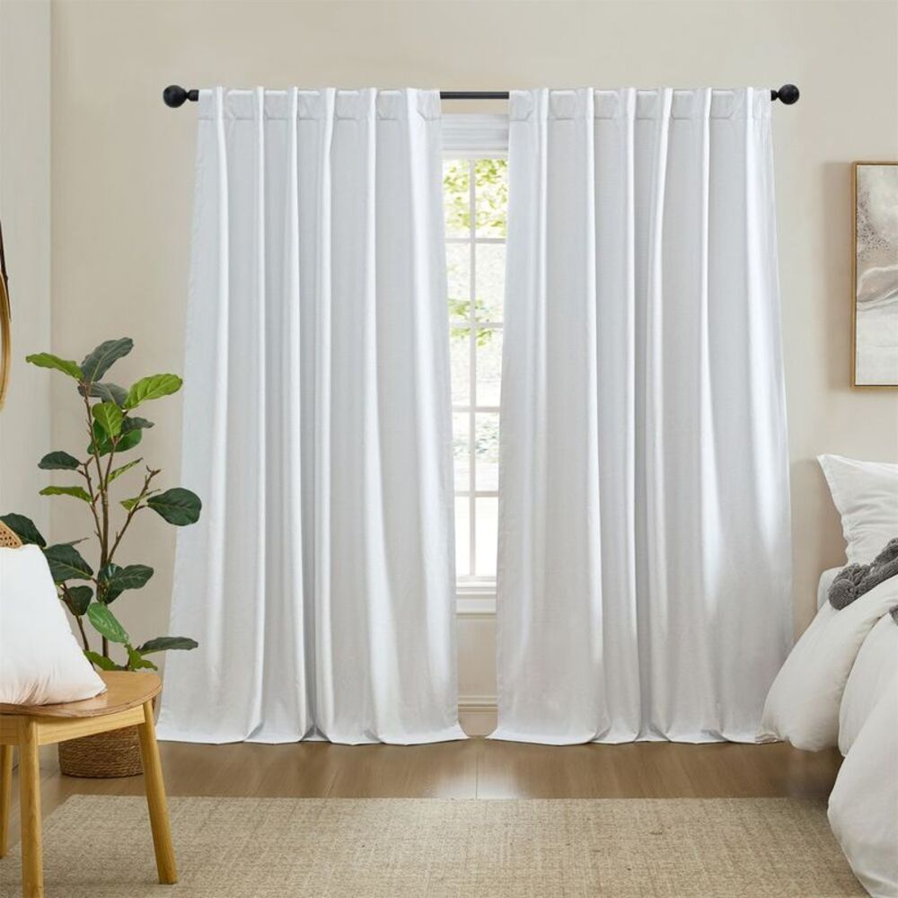 Elrene Home Fashions - Solace Max-Blackout Solid Texture Window Curtain P White